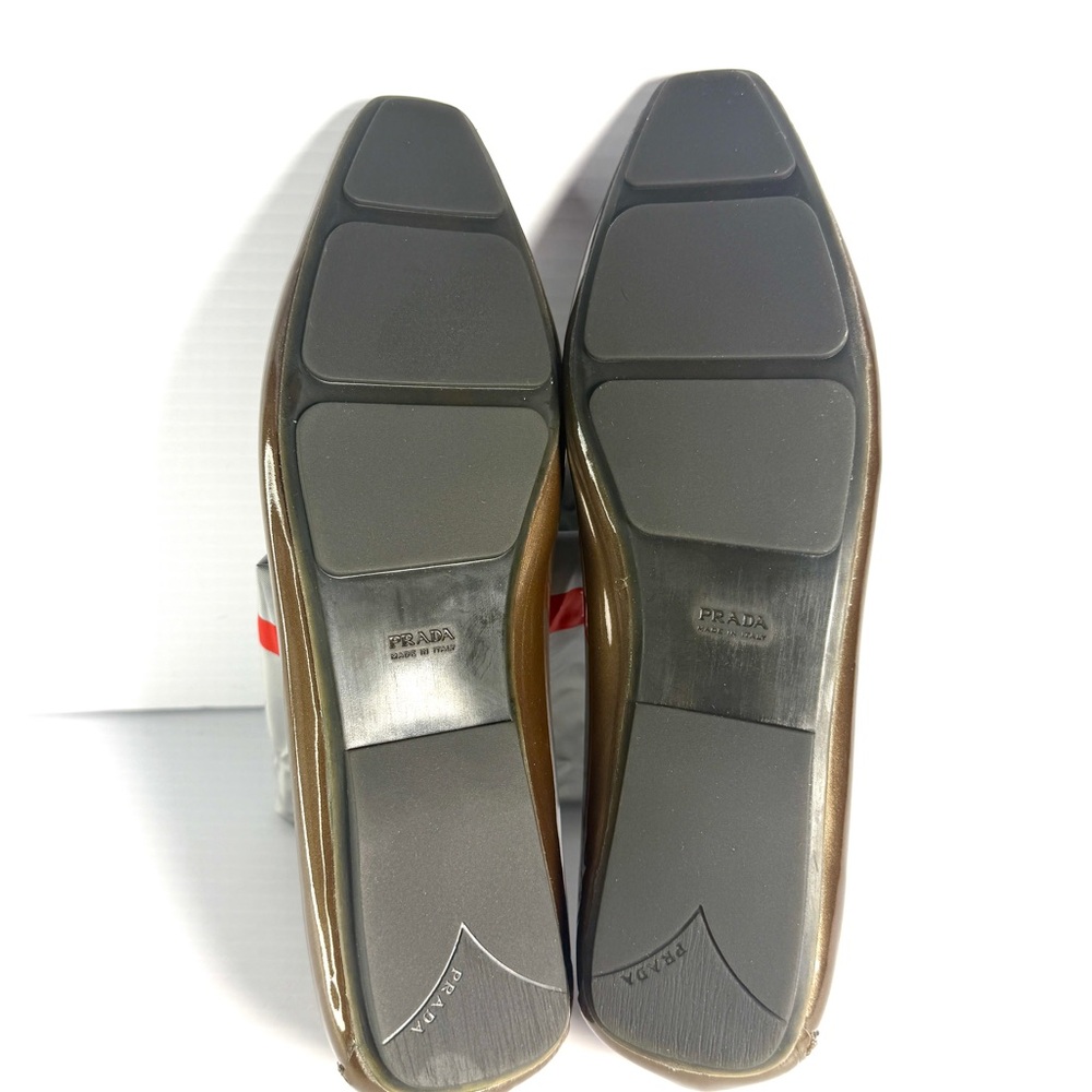Prada Bronze Patent Leather Ballerina  Flats NWOT . 7.5 - Picture 7 of 8